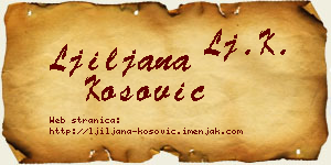 Ljiljana Kosović vizit kartica